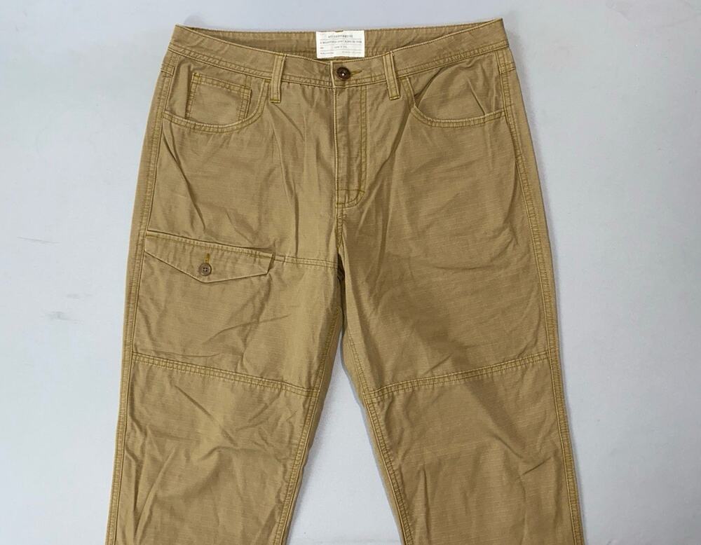 REI Cooperative Slim Taper Canvas 6-Pocket Jeans w/ Cargo Pkt. Men's 34X32, GUC!